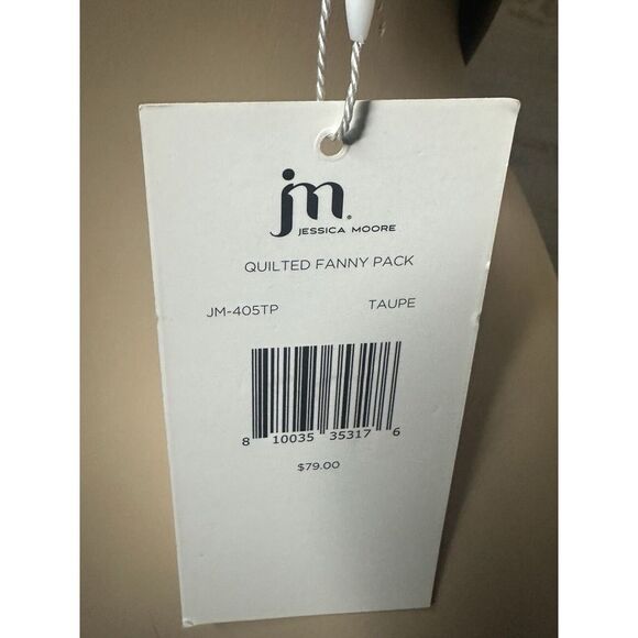 Jessica Moore Taupe Quilted Sling/Fanny Pack New With Tag And Bag. JM-405TP - Picture 4 of 10